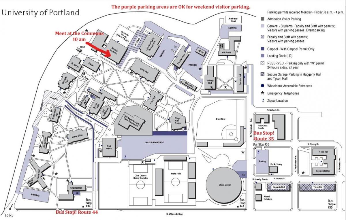 რუკა უნივერსიტეტი Portland
