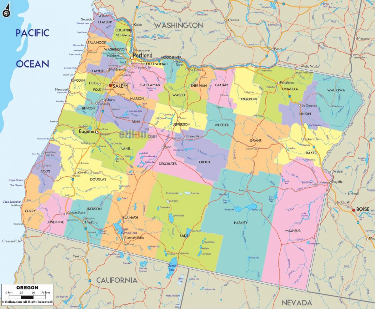 Portland Oregon ქვეყნის რუკა