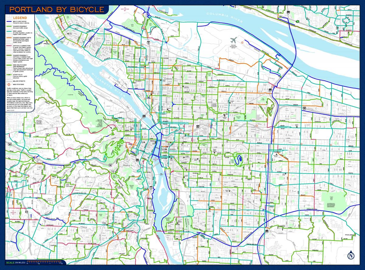 რუკა Portland ველოსიპედით